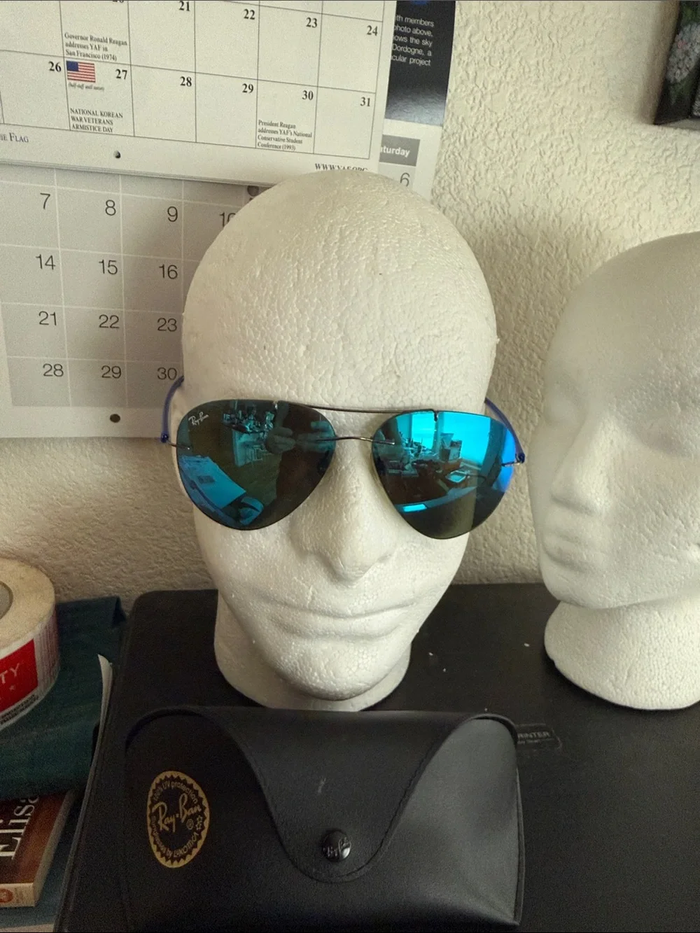 Ray-Ban Aviator Sunglasses rb8058 with Blue Mirror Lenses and Silver Frame